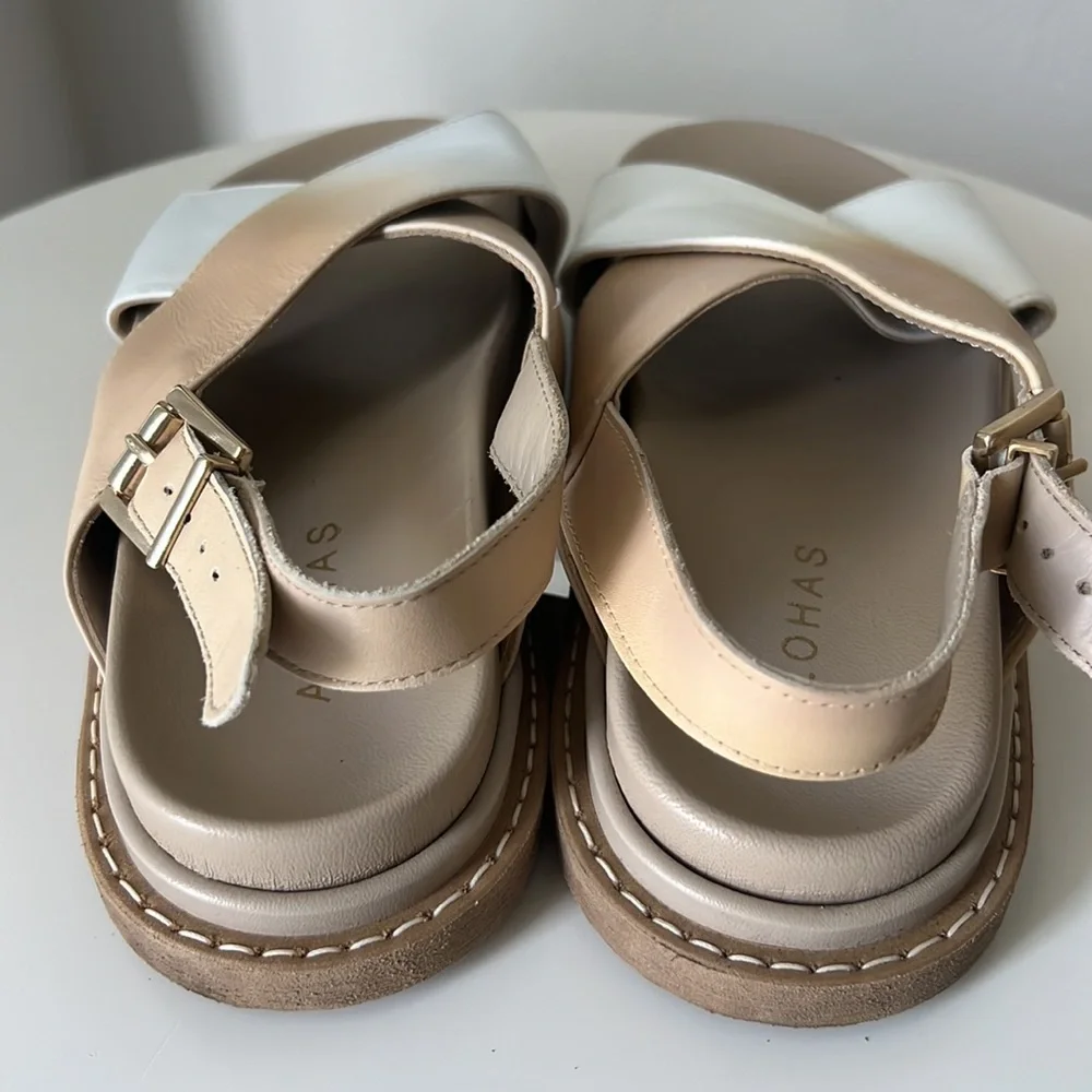 ALOHAS Marshmallow Bicolor Stone Beige Sandal Size W 5 - Picture 6 of 13